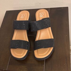 New York & Company Black Studded Sandals
